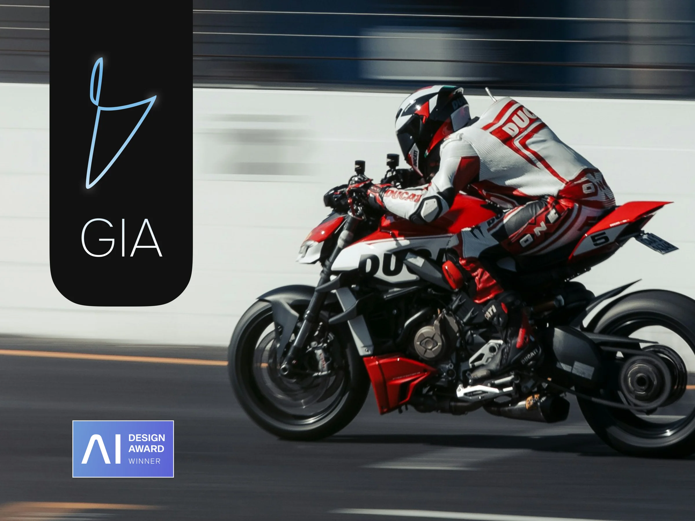 Gia HUD overlay on city street – navigation and status indicators