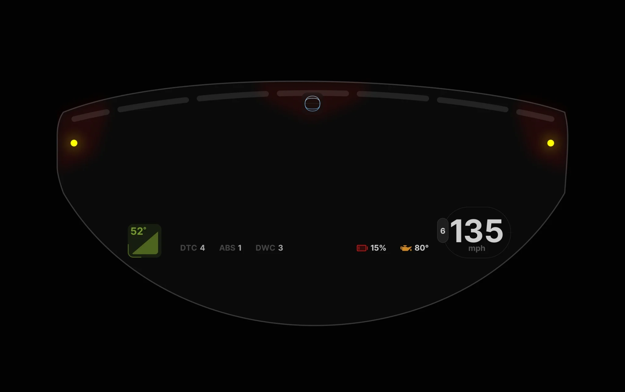 Track overview — Gia HUD in track environment