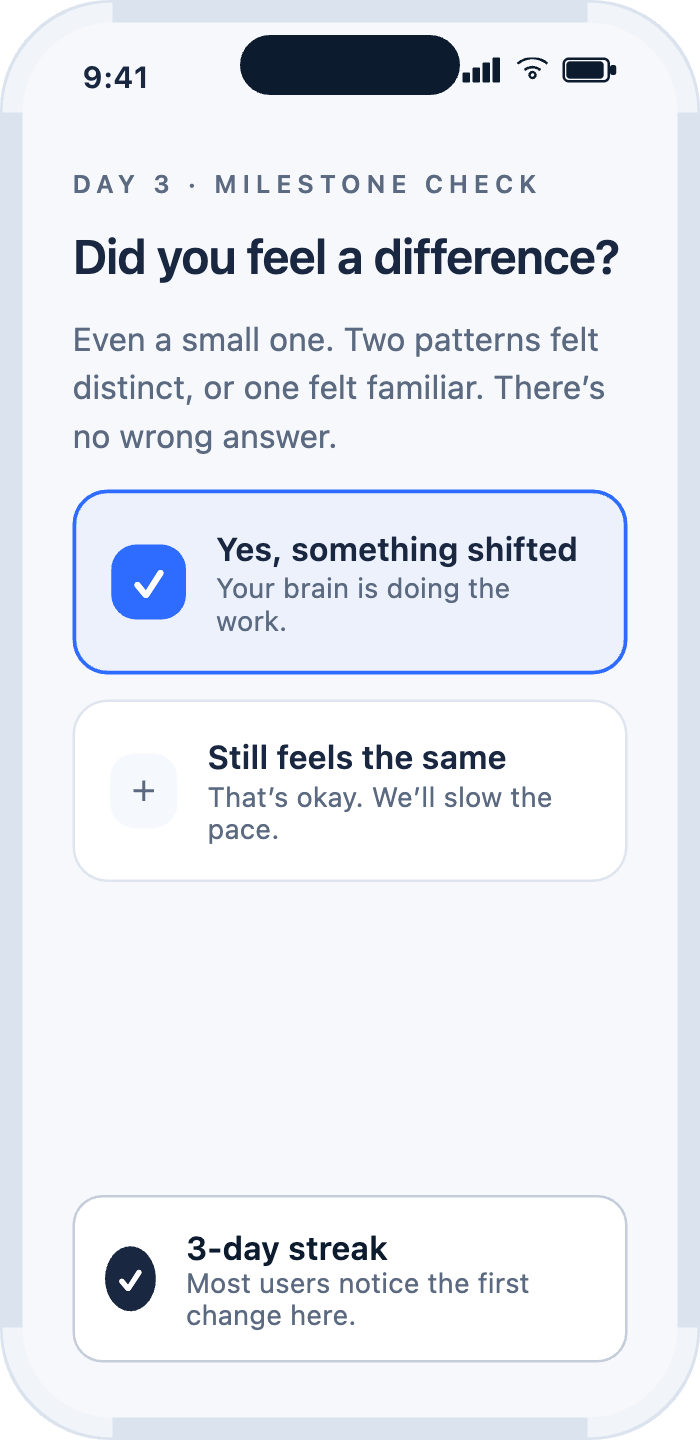 Day 3 milestone — Did you feel a difference? No wrong answer