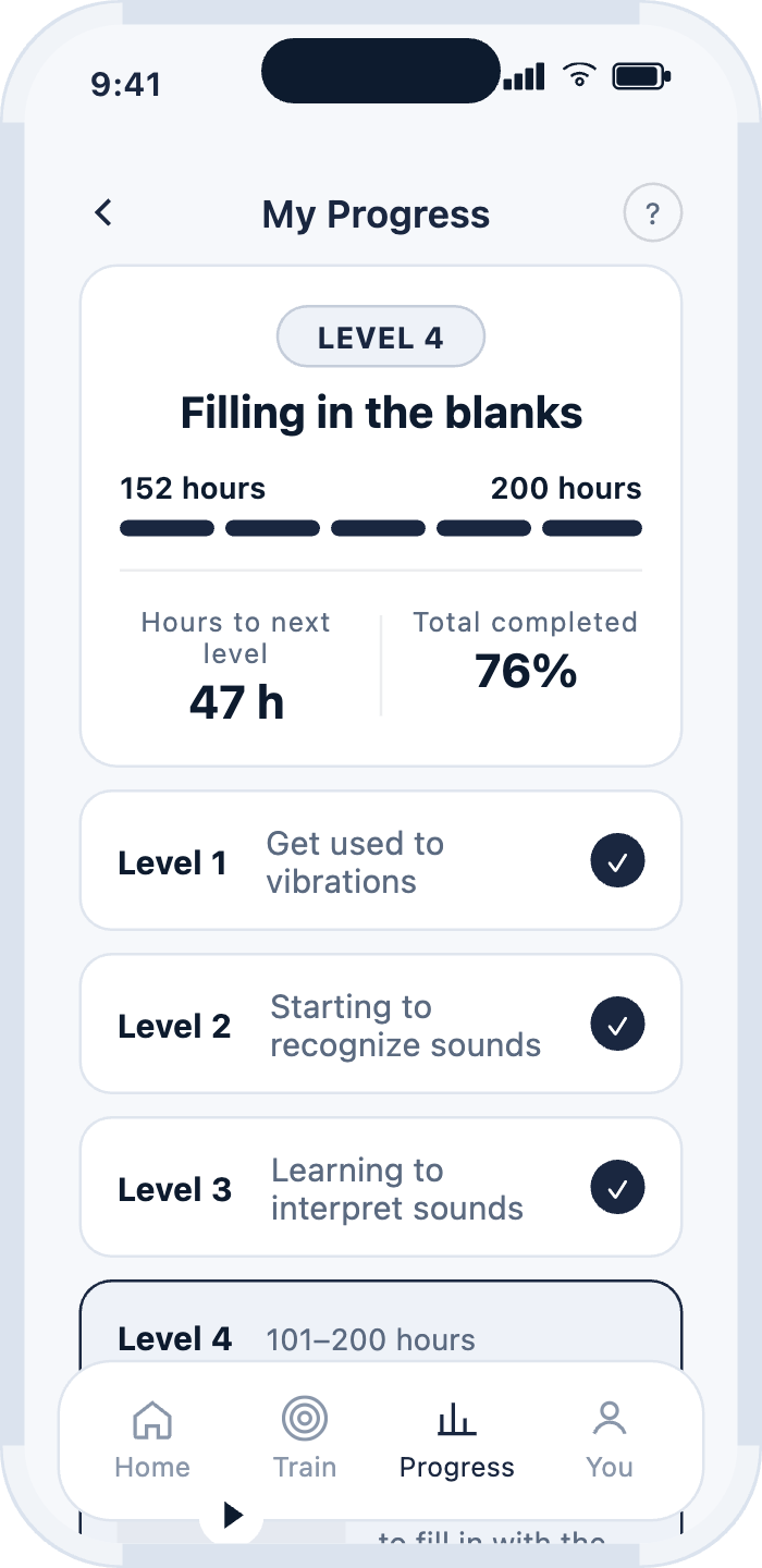 My Progress — Level 4, filling in the blanks