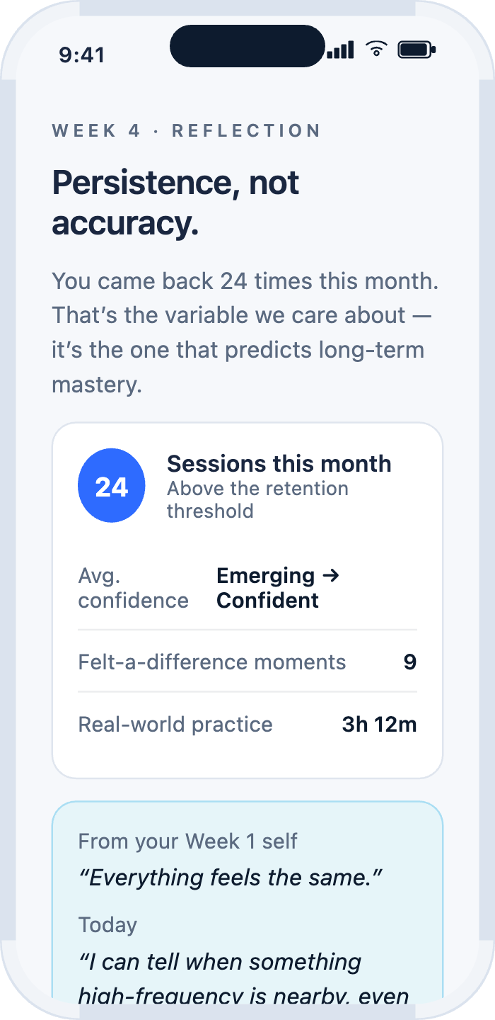 Week 4 reflection — Persistence, not accuracy